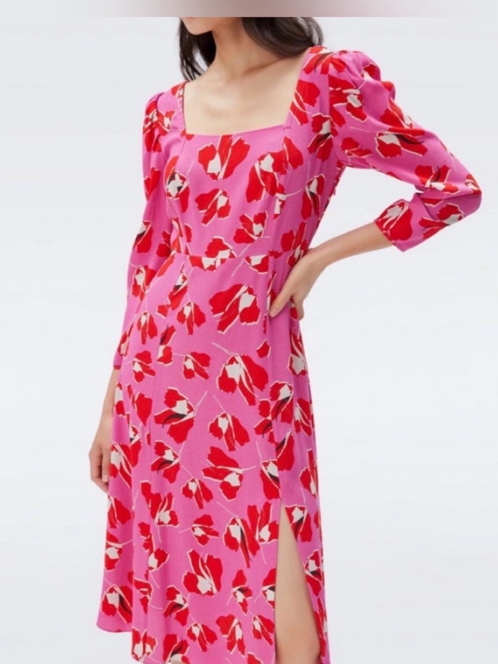 Diane von Furstenberg Joanna Pink Midi Dress